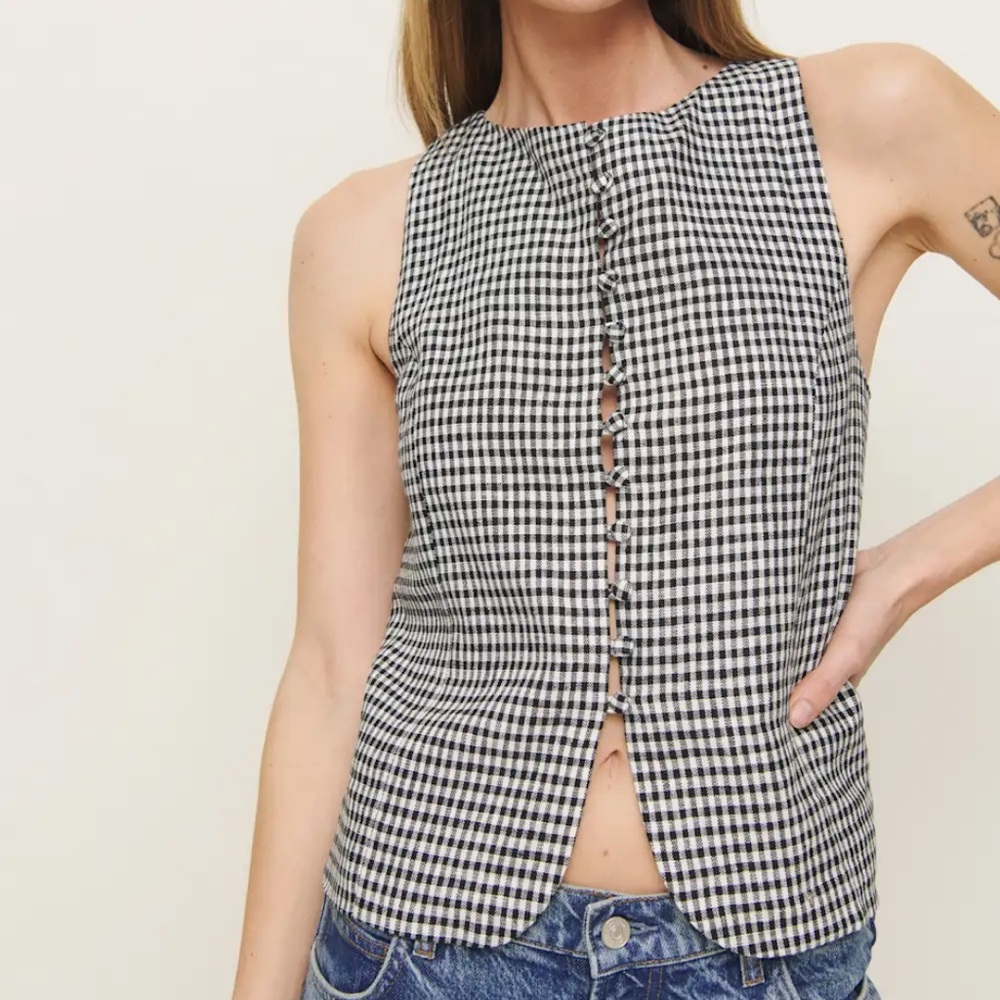 NWT Reformation Addison Linen Top - M - Picture 2 of 5